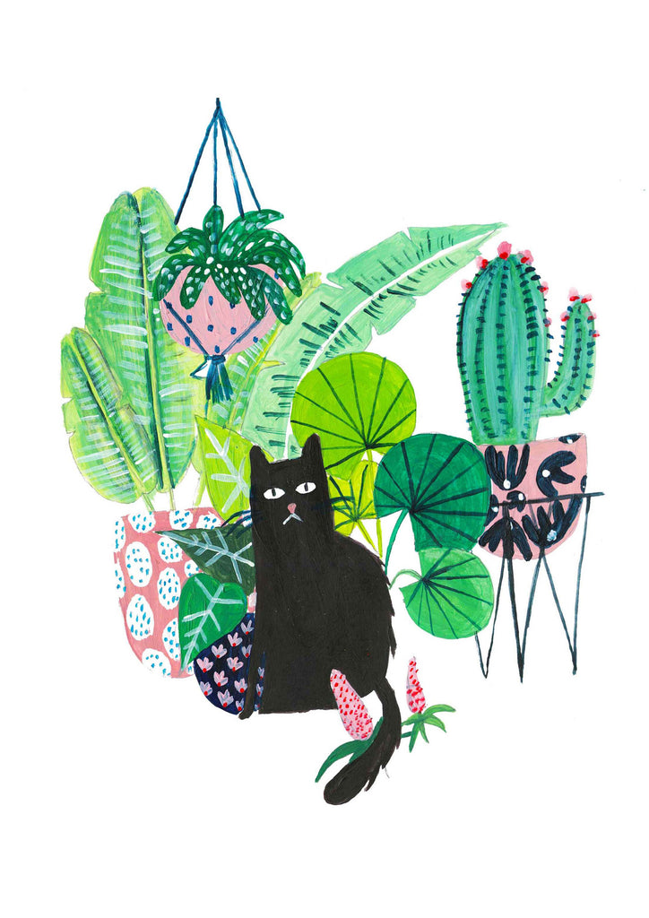 Black Plant Cat - Amber Davenport