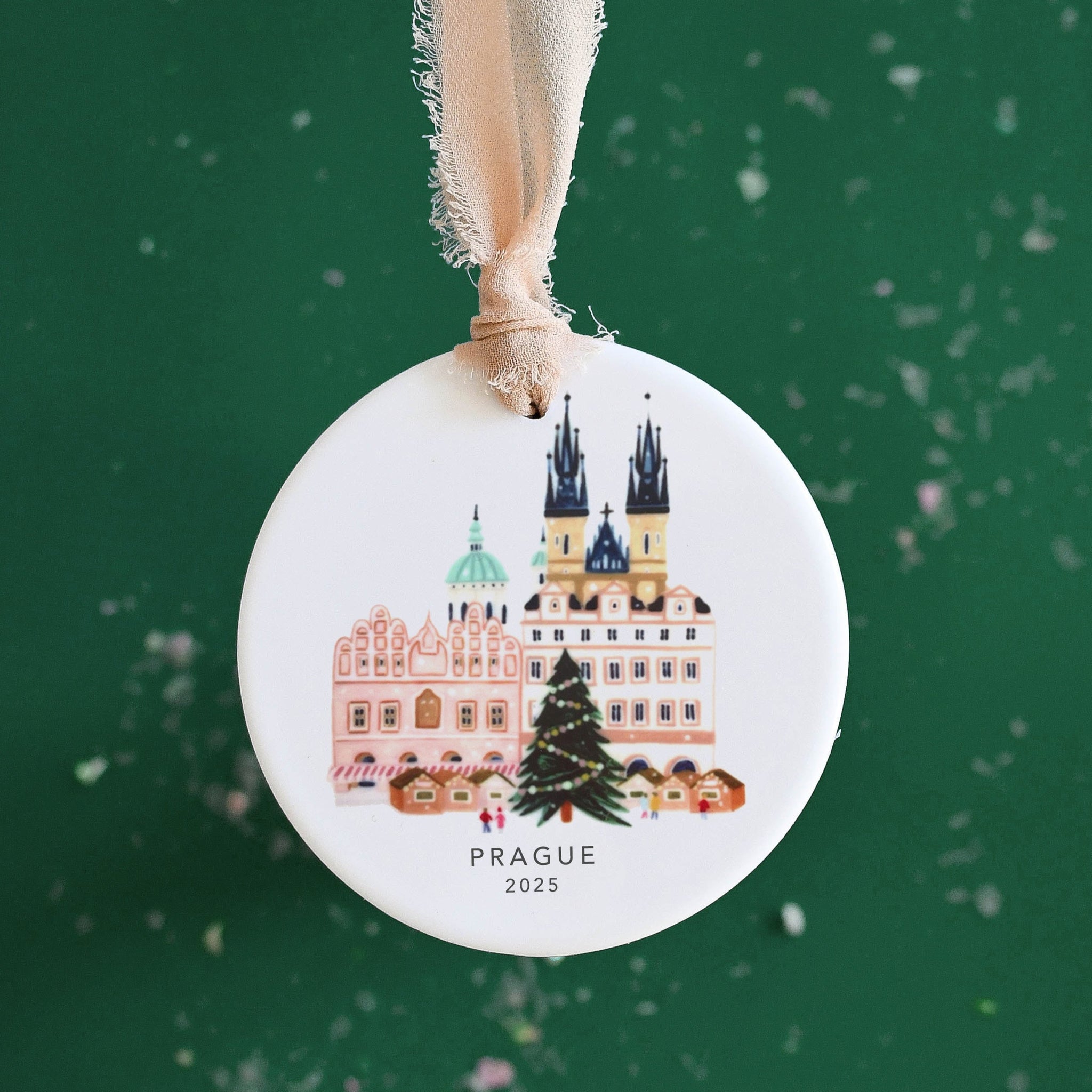 Prague, Czech Republic Porcelain Christmas Ornament - City Souvenirs Collectible