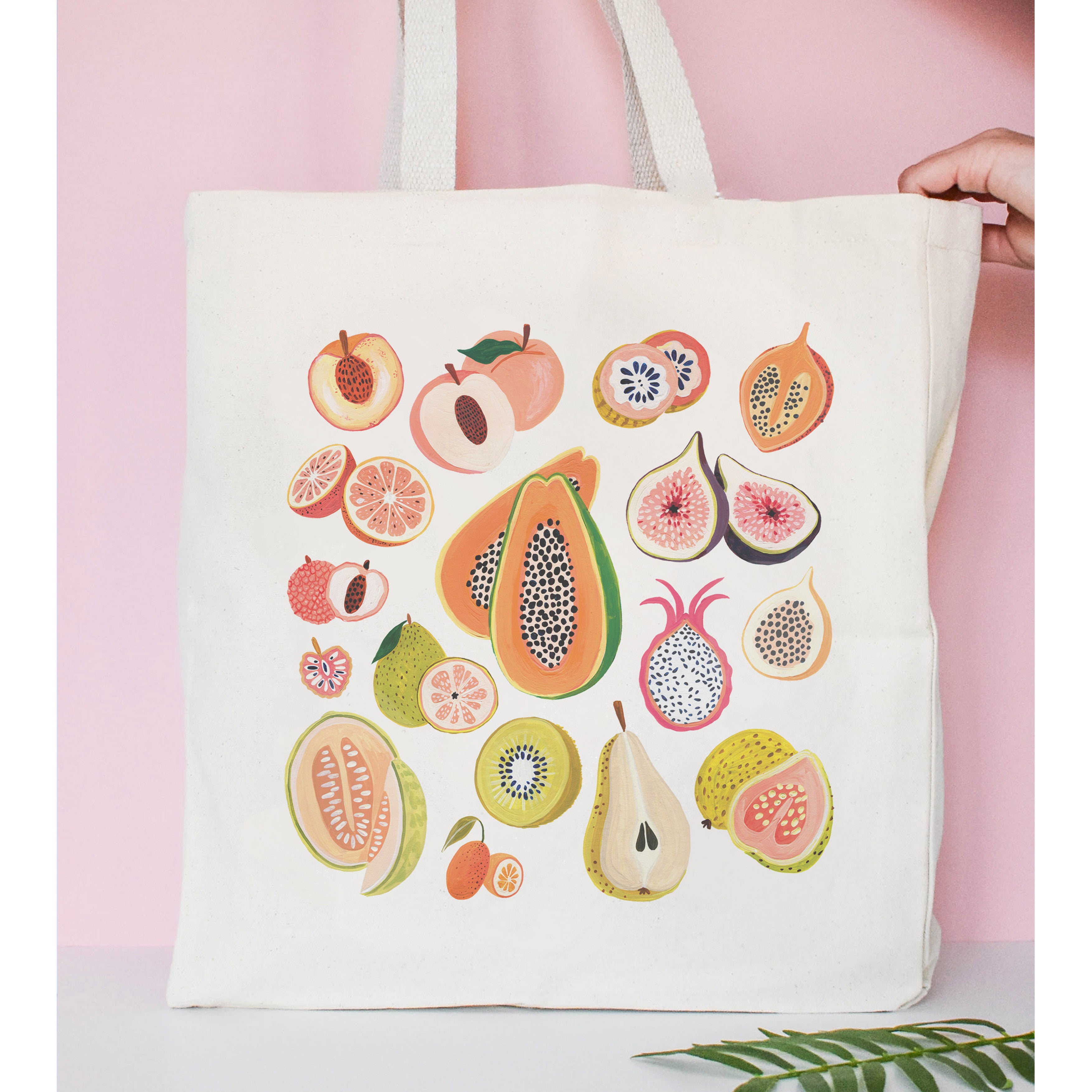 Fruit sale tote bags