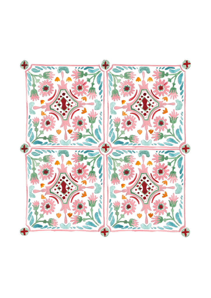 Pink Moroccan Tiles - Amber Davenport