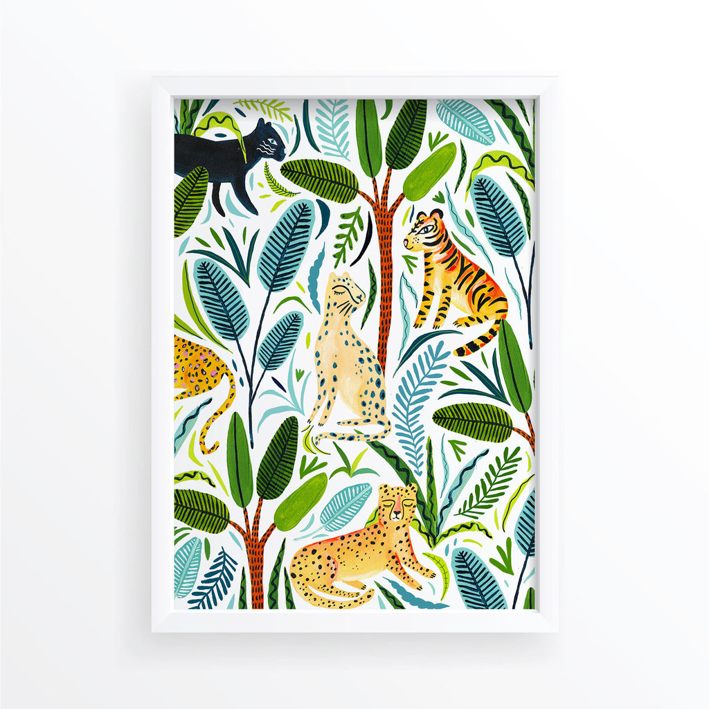 Jungle Cats on White - Amber Davenport